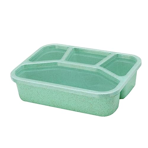 BOTCAM Boxen Wiederverwendbarer Kunststoffbehälter Mittagessen Geteilte Lebensmittel Aufbewahrungsbox mit 4 Fächern Küche, Esszimmer Bar Tischsets 8er Set Waschbar (Green, One Size) von BOTCAM