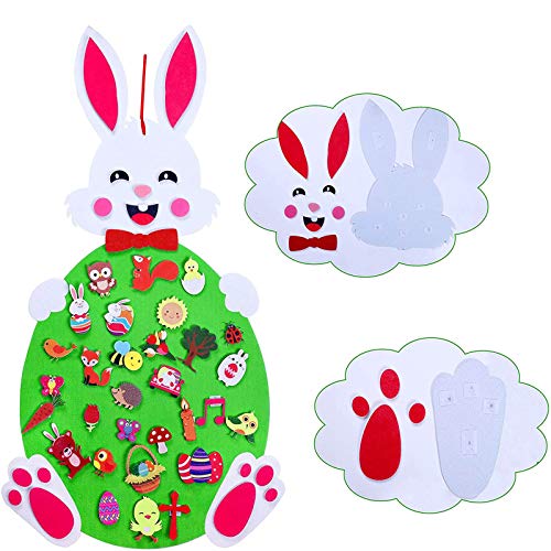 BOTCAM Bunny DIY 3.1ft Filze mit Kindern hängende Osterdeko für 47 Ornamente Geschenk Wand Home Decor Kinderschaukel Indoor Haken (c-Multicolor, One Size) von BOTCAM