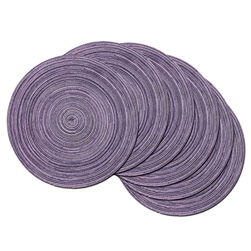 BOTCAM Coolmade Runde gewebte Tischsets Set mit 6 Esstischen Platzteller Kunststoff (Purple, One Size) von BOTCAM