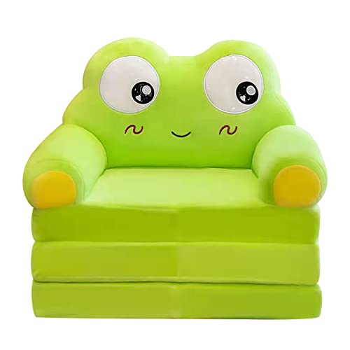 BOTCAM Plüsch faltbares Kindersofa Rückenlehne Sessel 2 in 1 faltbares Kindersofa niedliches faules Sofa aufklappbares Schlafsofa für Wohnzimmer Schlafzimmer ohne Liner Filler (Z3-D, One Size) von BOTCAM