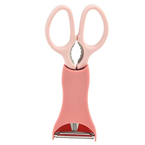 Küchenschere, Melonenhobel, zweiteiliges Scherenset aus Edelstahl, multifunktionale Haushaltsschere, Lebensmittelschere, Küchenschere und Schälwerkzeuge Haushaltshelfer Geschenk (Pink, One Size) von BOTCAM