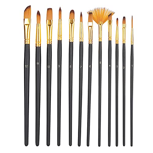 Perfect Paint Brush Set, Artist Paint Brush Set Ergonomische Griffe Professional für Acrylöl Aquarell Gesicht Nail Art, Miniatur Detaillierung und Felsmalerei von BOTEGRA