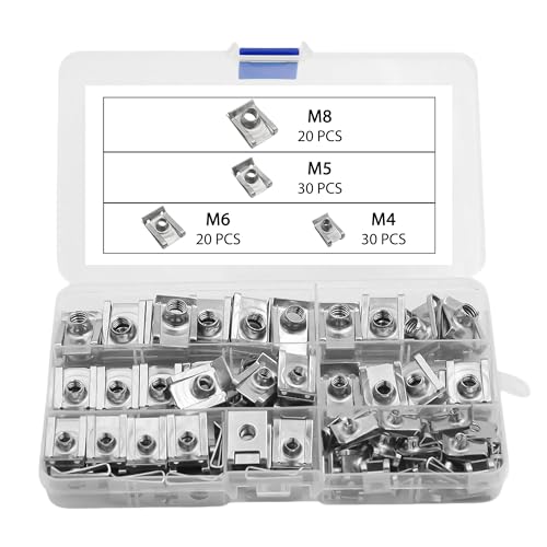 100 Stück Blechmutter Schraube Mutter Kit: U-Typ Blechmuttern Edelstahl M4 M5 M6 M8 mit Aufbewahrungsbox für reparieren in Türverkleidungen Dachverkleidungen 100 Stück Blechmutter Schraube Mutter Kit: U-Typ Blechmuttern Edelstahl M4 M5 M6 M8 mit Aufbewahrungsbox für reparieren in Türverkleidungen Dachverkleidungen von BOTEWO