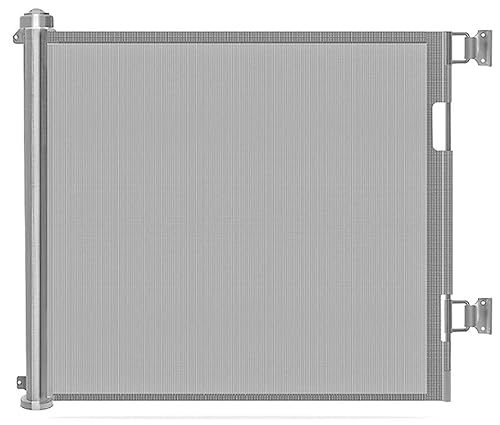 Einziehbares Schutzgitter 0–300 cm, ausziehbares Kinderschutzgitter, einhändig bedienbares Hundegitter, for Treppen, Flure, Küche, Innen- und Außenbereich (Color : Gray) von BOTIZR