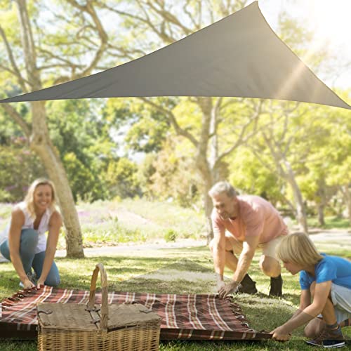 BOTOWI 3.6 * 3.6 * 3.6m Dreiecks-Sonnensegel mit Hardware-Kit, 95% UV-Blockierung Vordach Markise für Patio Garten, Hof Aktivitäten, Pergola Abdeckung Garten Segel Garten Unterstand,Dark Gray von BOTOWI