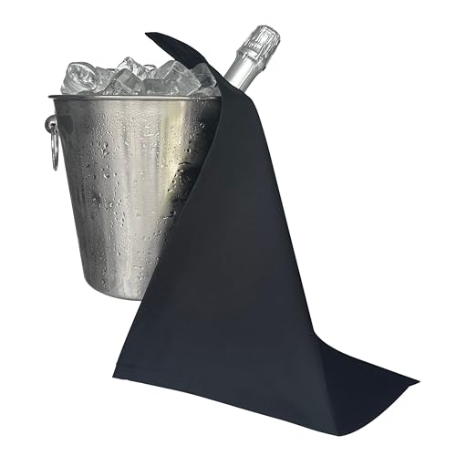 BOTTLECLOTHS - Catering Collection, Flaschentuch für Eiskübel, Polycotton, 42 cm, Eckloch, genähter Kreis (Schwarz, 1 Stück) von BOTTLECLOTHS