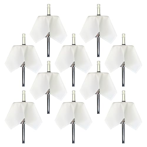 BOTTLECLOTHS - Catering Collection, Flaschentücher für Eiskübel, Polycotton, 54 cm, Loch in der Mitte, genähter Kreis (Weiß, 10 Stück) von BOTTLECLOTHS