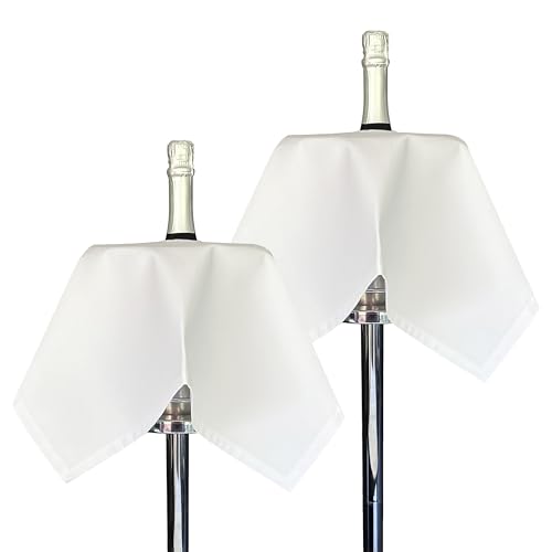 BOTTLECLOTHS - Catering Collection, Flaschentücher für Eiskübel oder Weinkühler, Polycotton, 54 cm, Eckloch, Kreis genäht (Weiß, 2 Stück) von BOTTLECLOTHS
