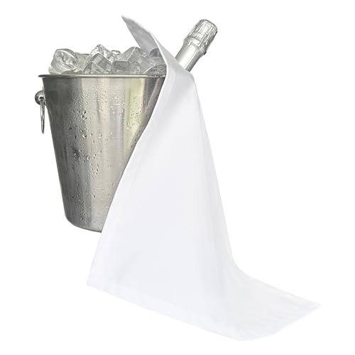 BOTTLECLOTHS - Catering Collection, Flaschentuch für Eiskübel, Polycotton, 42 cm, Eckloch, Genähter Kreis (Weiß, 1 Stück) von BOTTLECLOTHS