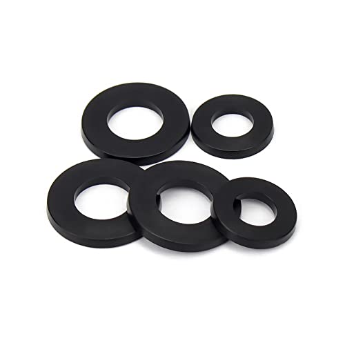 BOUACOUA Kunststoff Unterlegscheiben, Schwarze Flach Unterlegscheiben für Schraube, Nylon Isolierende Beilagscheiben M10x16x2.0 mm (40 pcs) von BOUACOUA