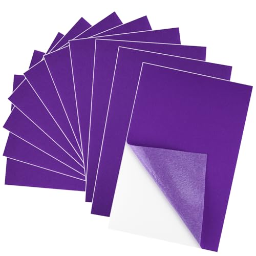 BOUBONI 10 Stück Filz Selbstklebend, 20 x 30 cm Klebefilz Farbe Filzstoff Selbstklebend für Bastelbedarf Kunst Heimwerken (Lila) von BOUBONI