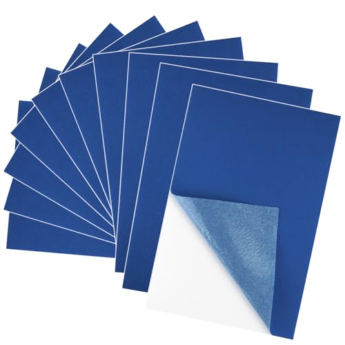 BOUBONI 10 Stück Filz Selbstklebend, 20 x 30 cm Klebefilz Farbe Filzstoff Selbstklebend für Bastelbedarf Kunst Heimwerken (Marineblau) von BOUBONI