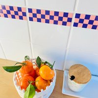 Fliesenaufkleber Bordüre 12 Stück "Chess-Border 04" von BOUBOUKIshop