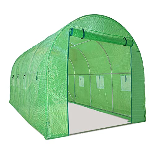 BOUDECH Gewächshaus 2,5 x 4 M mit Tunnelgestell aus verzinktem Stahl und Abdeckung aus PE-Netzgewebe. Greenhouse 10 m², 250 x 400 x 190 cm von BOUDECH