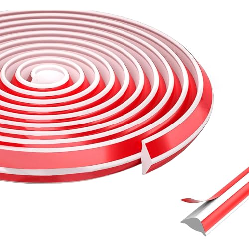 BOUFEIDA 300cm Deckenleisten Selbstklebend, 12x9mm Flexible Zierleisten Weiß, TPE Dreieck Deckenleisten, Eckleiste Selbstklebend für Deckendekoration, Eckendekor, Küchenarbeitsplatte,Wandkanten von BOUFEIDA