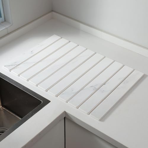 Abtropfmatte Geschirr, 60x40cm Abtropfmatte Spüle (Marmorfarben, 60x40cm) von BOUFEIDA