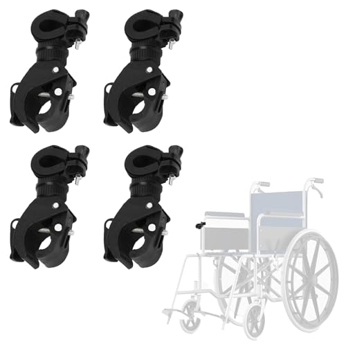 BOUFEIDA 6 Stück Krückenhalter, Mehrzweck Halterungen für Gehstöcke & Krücken, für Rollator, Rollstuhl Zubehör, Krücken Zubehör, Gehstock Universelles Krückenhalter von BOUFEIDA