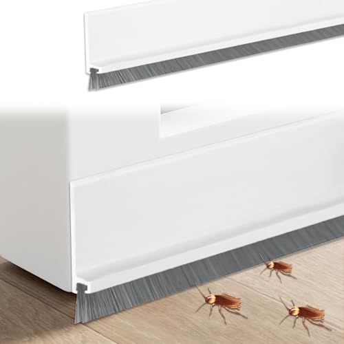 Bürstendichtung, Türbürstendichtung, Bürstendichtung Selbstklebend, Zuschneidbar Bodenabdichtung mit Bürste, für Zugluftstopper Streifenbürste Türbürste Türbodendichtung, Weiß, 3cmx100cm von BOUFEIDA