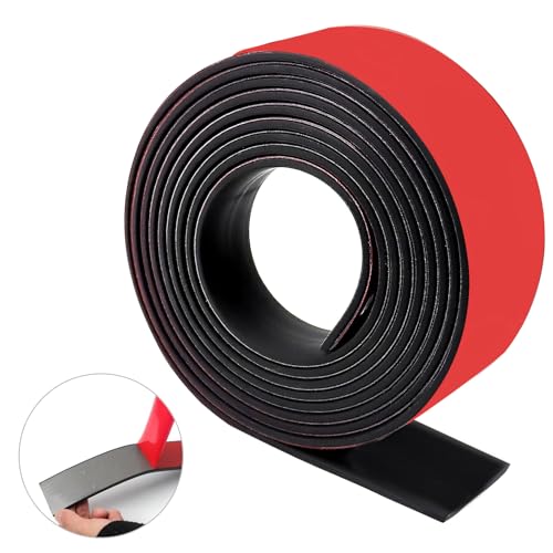 Gummistreifen Selbstklebend Gummistreifen, Neopren Gummimatte Gummiplatte 25mm(B) x1.5mm(D) x3.2m(L), Vollgummi Gummiprofil für Dichtungen, DIY, Abdeckung, Anti-Rutsch, Bodenbeläge Schutz von BOUFEIDA