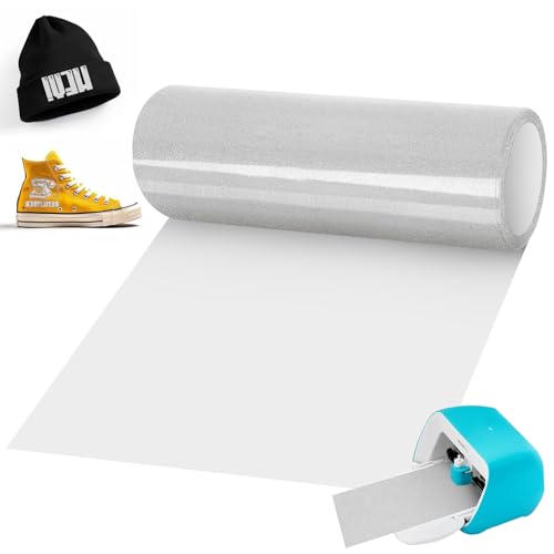 Smart Iron on für Cricut Joy, 14x200cm Silber Plotterfolie Textil Smart Heat Transfer Vinyl, Flexfolie Plotter Textilien zum Aufbügeln, PU Plotterfolie Textil für Stoffe T-Shirts DIY Muster Smart Iron on für Cricut Joy, 14x200cm Silber Plotterfolie Textil Smart Heat Transfer Vinyl, Flexfolie Plotter Textilien zum Aufbügeln, PU Plotterfolie Textil für Stoffe T-Shirts DIY Muster von BOUFEIDA