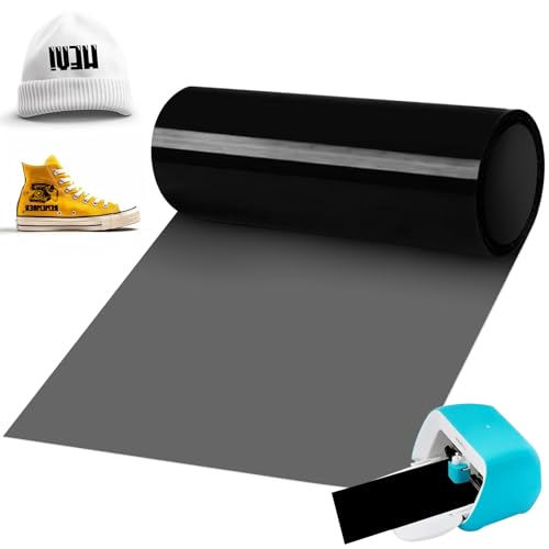 Smart Iron on for Cricut Joy, 14x200cm Schwarz Plotterfolie Textil Smart Heat Transfer Vinyl, Flexfolie Plotter Textilien zum Aufbügeln, PU Plotterfolie Textil für Stoffe T-Shirts DIY Muster Smart Iron on for Cricut Joy, 14x200cm Schwarz Plotterfolie Textil Smart Heat Transfer Vinyl, Flexfolie Plotter Textilien zum Aufbügeln, PU Plotterfolie Textil für Stoffe T-Shirts DIY Muster von BOUFEIDA