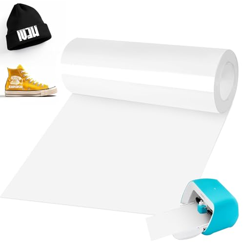 Smart Iron on für Cricut Joy, 14x500cm Weiß Plotterfolie Textil Smart Heat Transfer Vinyl, Flexfolie Plotter Textilien zum Aufbügeln, PU Plotterfolie Textil für Stoffe T-Shirts DIY Muster Smart Iron on für Cricut Joy, 14x500cm Weiß Plotterfolie Textil Smart Heat Transfer Vinyl, Flexfolie Plotter Textilien zum Aufbügeln, PU Plotterfolie Textil für Stoffe T-Shirts DIY Muster von BOUFEIDA