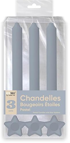 BOUGIES CHANDELLES X 3 SUPPORTS ETOILE GRIS von BOUGIES CHANDELLES X 3 SUPPORTS ETOILE GRIS