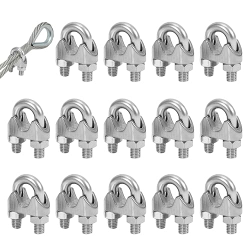 BOULESENM 14er-Pack 4-mm-Edelstahl-Seilklemmen, 4-mm-Stahlseilklemmen, Edelstahl-Jochseilklemmen, 4-mm-Seilklemme für 4-mm-M4-Drahtseile BOULESENM 14er-Pack 4-mm-Edelstahl-Seilklemmen, 4-mm-Stahlseilklemmen, Edelstahl-Jochseilklemmen, 4-mm-Seilklemme für 4-mm-M4-Drahtseile von BOULESENM