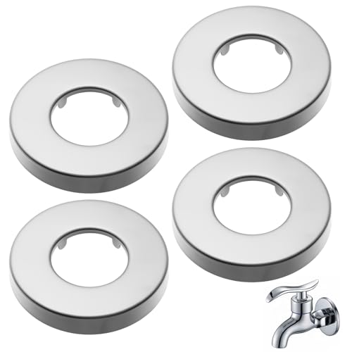 BOULESENM 4 Stück Rosette,Rosetten Für Duscharmaturen 3/4" 26mm x 70mm x 10mm in Höhe,Abdeckrosette,Rosette Für Wasserhahn Silber für Rohre Sanitärinstallation von Küche Badezimmer von BOULESENM