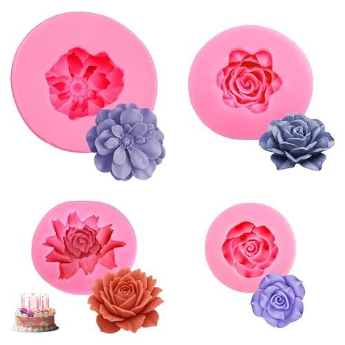 BOULESENM 4 Stücke Silikonform Blumen Kerzen, Silikonform Rosen Silikon Silikonformen Gießformen Kerzen Form Blume Blühen Rose für Kuchen Dekoration Schokolade Handgemachte Süßigkeit BOULESENM 4 Stücke Silikonform Blumen Kerzen, Silikonform Rosen Silikon Silikonformen Gießformen Kerzen Form Blume Blühen Rose für Kuchen Dekoration Schokolade Handgemachte Süßigkeit von BOULESENM