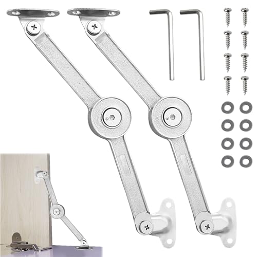 Deckelstütze Scharnier, 2 Stück Klappenbeschlag, Deckelstütze Scharnier Softclose,Klappscharnier mit Arretierung,Klappdeckel der Schrankstütze, mit Schrauben und Inbusschlüssel für Küchentür Deckelstütze Scharnier, 2 Stück Klappenbeschlag, Deckelstütze Scharnier Softclose,Klappscharnier mit Arretierung,Klappdeckel der Schrankstütze, mit Schrauben und Inbusschlüssel für Küchentür von BOULESENM