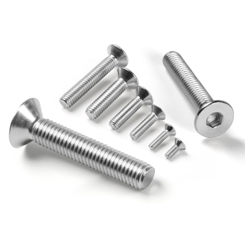 BOUMVID Senkkopfschrauben Edelstahl M8x10mm, 20 Stück Schrauben Edelstahlschrauben Senkkopf Innensechskant 304 Senkschrauben Senkschraube Vollgewinde Senkkopfschraube mit Metrischen, V2A A2 Din 7991 von BOUMVID