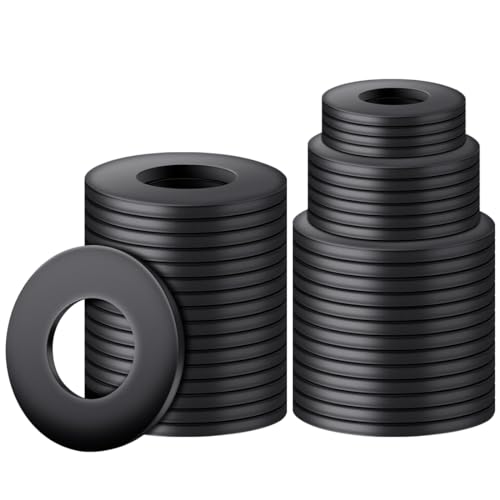 BOUMVID Unterlegscheiben Flache M10 x 20mm, 20 Stück Unterlegscheibe Schwarz Karosseriescheiben Distanzscheiben Kohlenstoffstahl Dichtung Beilagscheiben Distanzringe für Gewindestangen Schrauben von BOUMVID
