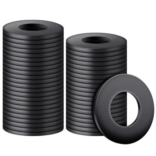 BOUMVID Unterlegscheiben Flache M8 x 16mm, 20 Stück Unterlegscheibe Schwarz Karosseriescheiben Distanzscheiben Kohlenstoffstahl Dichtung Beilagscheiben Distanzringe für Gewindestangen Schrauben von BOUMVID