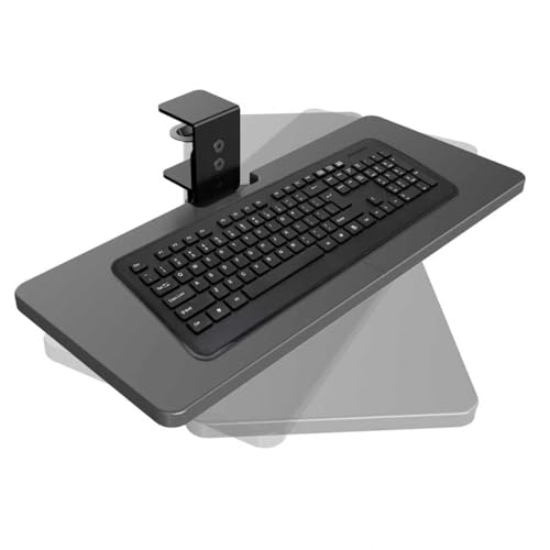 Ergonomische Schreibtischverlängerung, Tischverlängerung, 360° Extra Stabile Schreibtisch-Schwenkklammer, Klemm-Mausablage, Computertischverlängerung - Schwarz von BOUNHOHE