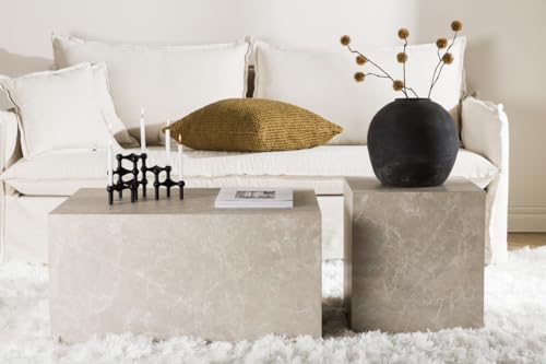 BOURGH Couchtisch 2er Set York - Beistelltisch + Wohnzimmertisch in modernem Design - Sofatisch/Wohnzimmer Tisch in beige Marmor Optik - Wohnzimmer Möbel BOURGH Couchtisch 2er Set York - Beistelltisch + Wohnzimmertisch in modernem Design - Sofatisch/Wohnzimmer Tisch in beige Marmor Optik - Wohnzimmer Möbel von BOURGH