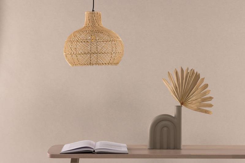 BOURGH Deckenleuchte VAREL Lampenschirm Ø35cm - Deckenlampe aus Rattan von BOURGH