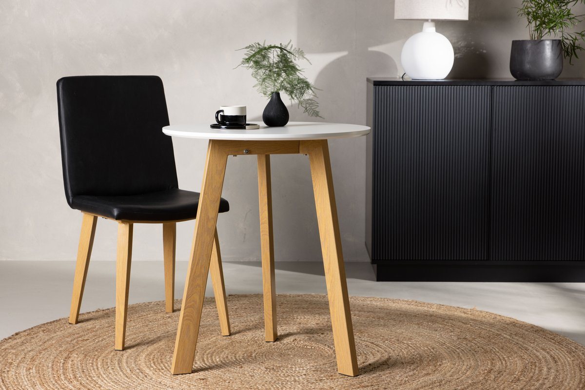 BOURGH Esstisch LEONORA - Runder Tisch ⌀65cm - weiße Platte im Nordic Style, Tischplatte aus sehr haltbarem MDF Material von BOURGH
