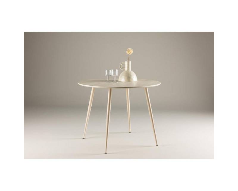 BOURGH Esstisch PLAZA Runder Esstisch ⌀100x75cm - Esszimmertisch in whitewash von BOURGH