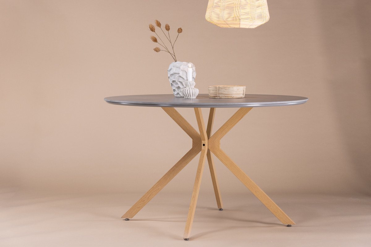 BOURGH Esstisch PIAZZA runder Esstisch - Esszimmertisch / Tisch ⌀120 grau, in modernem Design von BOURGH