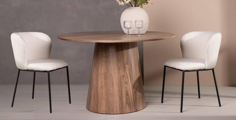 BOURGH Esszimmerstuhl EDINA 2er Set Esstischstuhl - Dining Chair mit Boucle Stoff in weiß von BOURGH