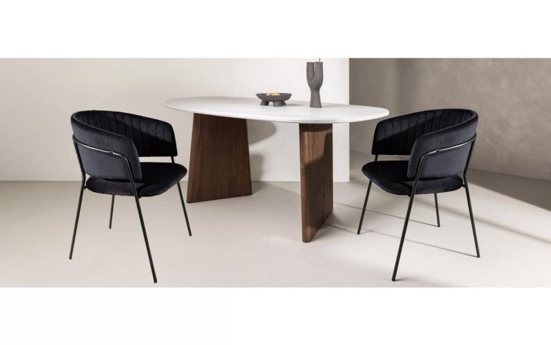 BOURGH Esszimmerstuhl SELMA 2er Set Esstischstühle - Stuhl in schwarz von BOURGH