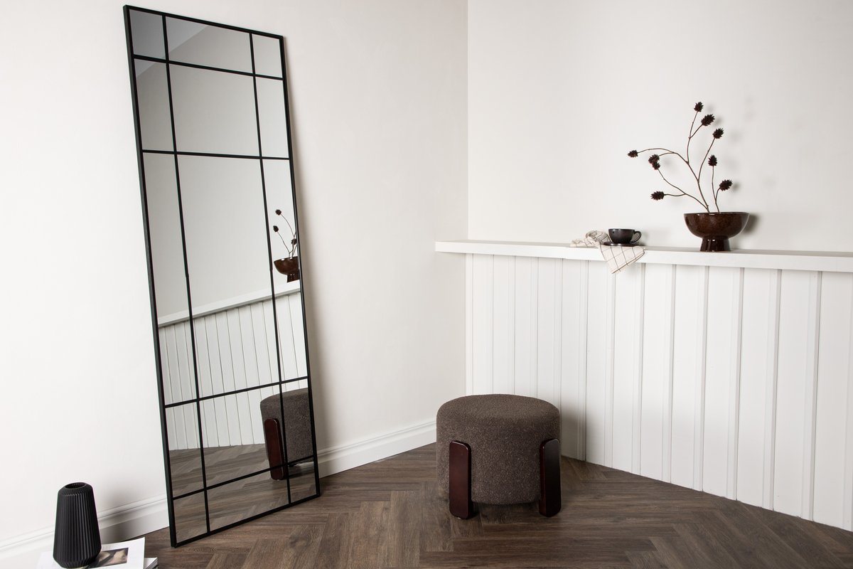 BOURGH Ganzkörperspiegel SIENA Standspiegel mit Linien -Moderner Spiegel Höhe 180cm/Breite 90cm von BOURGH