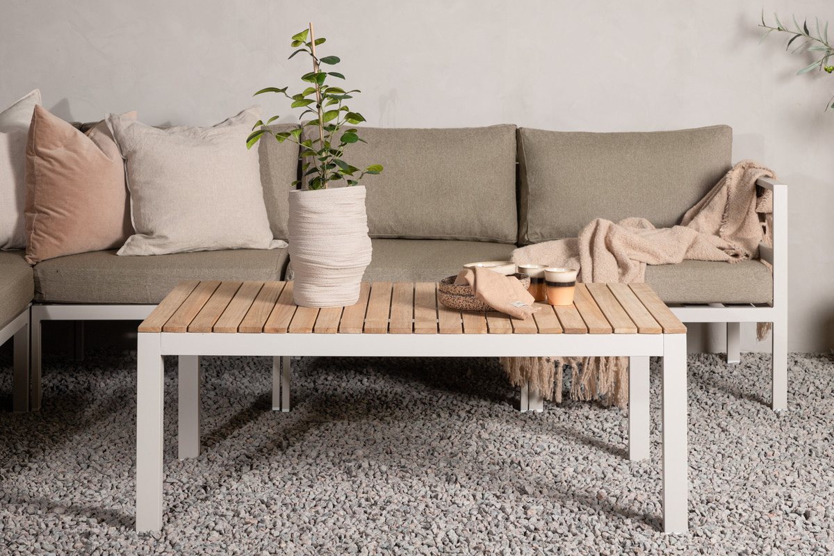 BOURGH Gartentisch BRASILIA Sofa Tisch für Garten und Terasse - 45x120x70cm Teak Holz von BOURGH