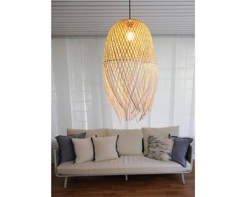 BOURGH Hängeleuchte LADISPOLI Bambus Lampe handgefertigt - Hängeleuchte ⌀42x64cm von BOURGH
