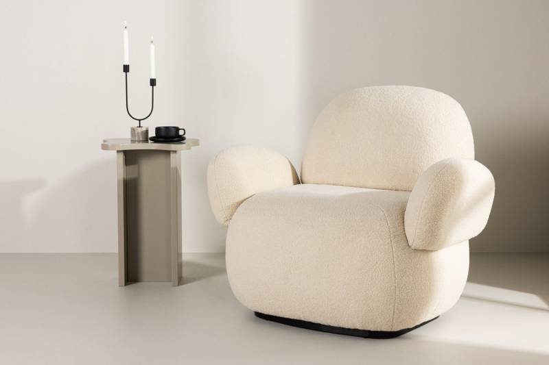 BOURGH Loungesessel SEVILLA Sessel - Lounge Sessel / Relaxsessel Boucle Stoff in beige von BOURGH