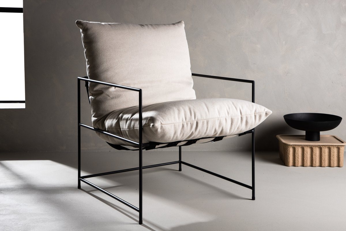 BOURGH Loungesessel SEDALIA Relaxsessel - weiß im modernem Design, in weiß mit Stahlgestell von BOURGH