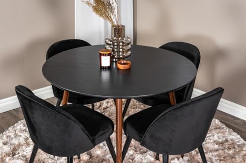 BOURGH Plaza Eßtisch rund schwarz ⌀100 cm Küchentisch Tisch Speisetisch Esszimmertisch für Restaurant Esszimmer Küche von BOURGH