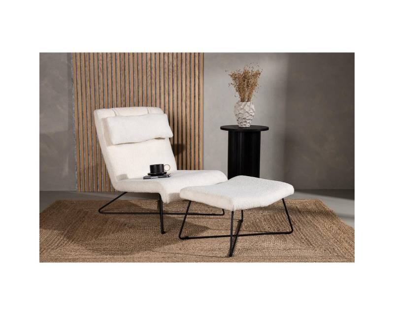 BOURGH Loungesessel LACONIA Lounge Sessel - Relaxsessel mit Boucle Stoff in weiß von BOURGH