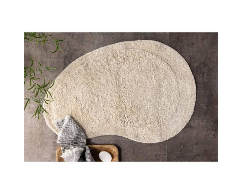 BOURGH Teppich ELVIS Badteppich - runder Teppich in beige von BOURGH